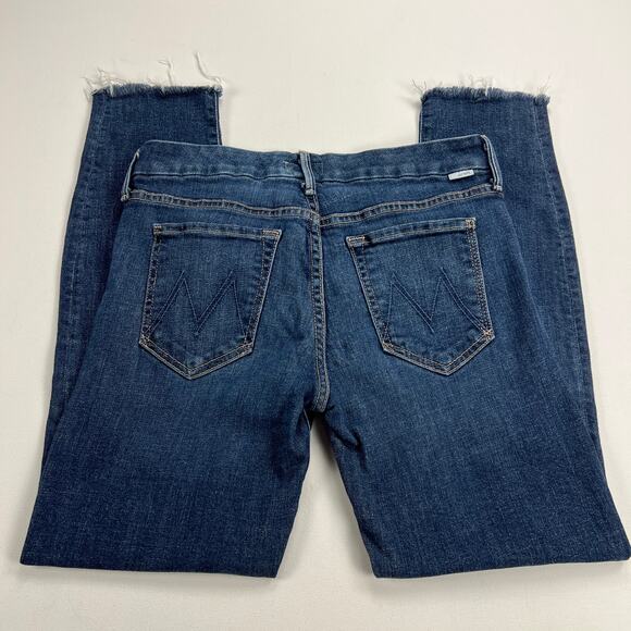 Mother Looker Ankle Fray Jeans Girl Crush Wash Low Rise Raw Hem Size 27 - Picture 4 of 15